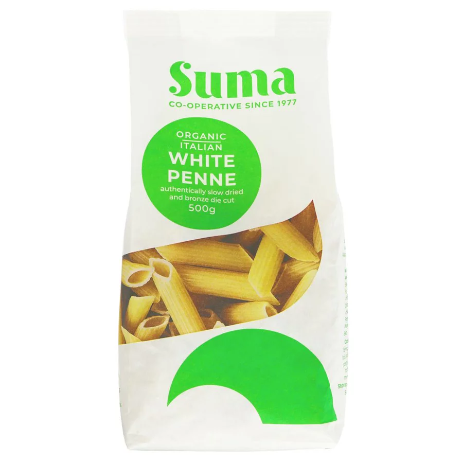 Suma Organic Fair Trade White Penne Pasta 500g
