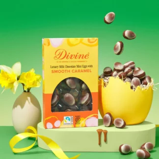 Luxury milk chocolate mini eggs with smooth caramel