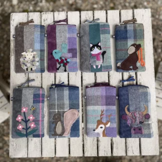 Earth Squared Tweed Appliqué Glasses/ Pencil Case