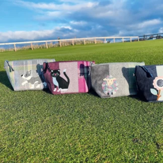 Earth Squared Tweed Appliqué Make Up Bag