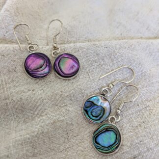 Abalone Earrings Small Round Shape