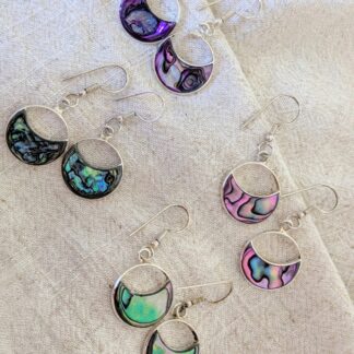 Abalone Earrings Medium Round Cut Shape